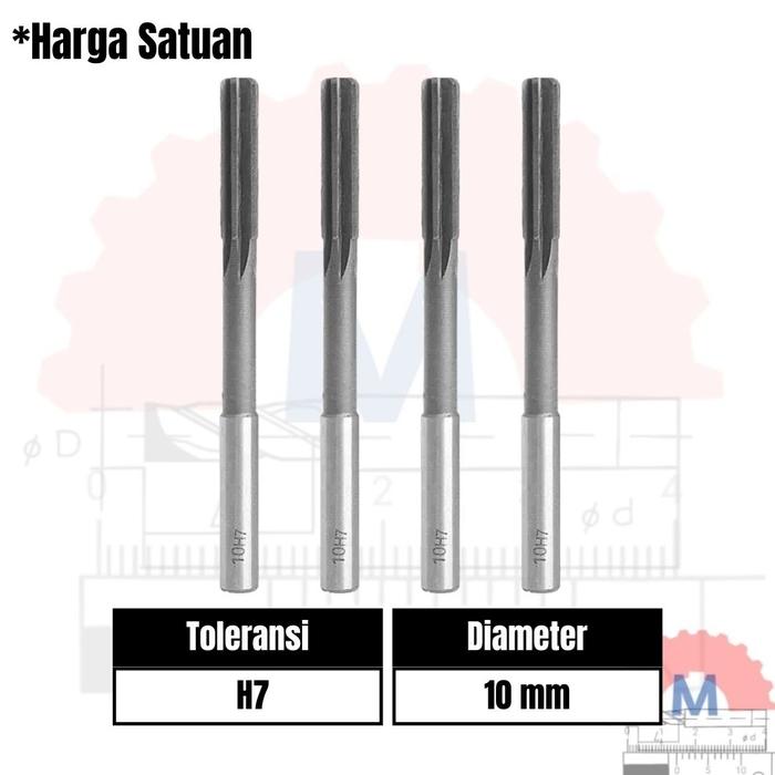 Reamer HSS Straight Mesin Presisi 3mm - 12mm H7 H8