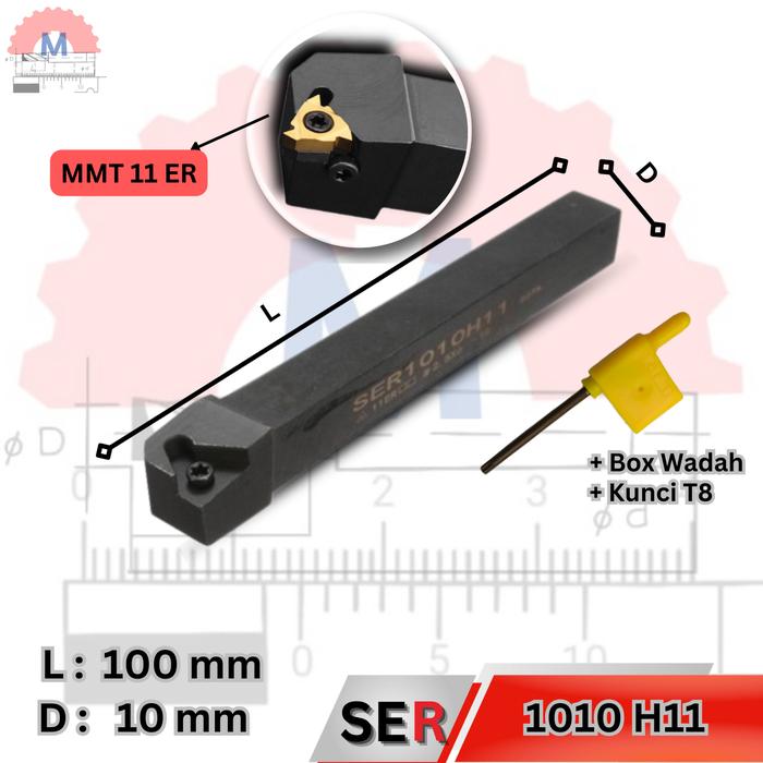 Holder Bubut Ulir Luar SER SEL Insert MMT External Threading Tool