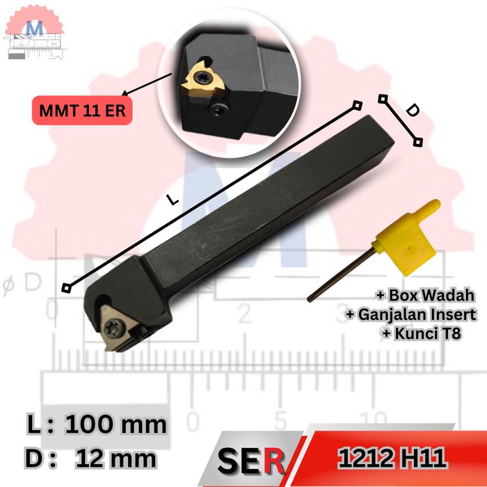 Holder Bubut Ulir Luar SER SEL Insert MMT External Threading Tool