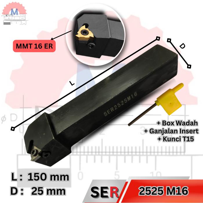 Holder Bubut Ulir Luar SER SEL Insert MMT External Threading Tool
