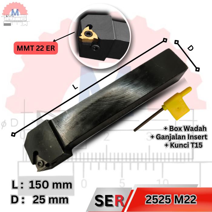 Holder Bubut Ulir Luar SER SEL Insert MMT External Threading Tool