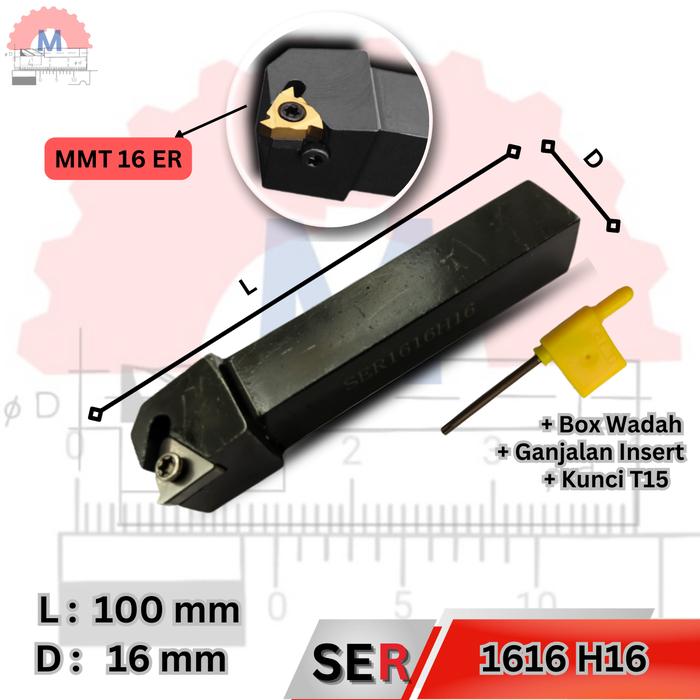 Holder Bubut Ulir Luar SER SEL Insert MMT External Threading Tool