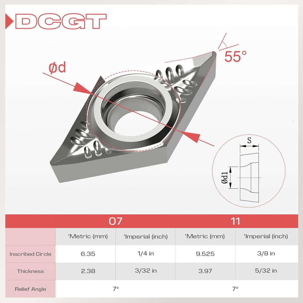 Insert Bubut DCGT Carbide Aluminum H01 Series