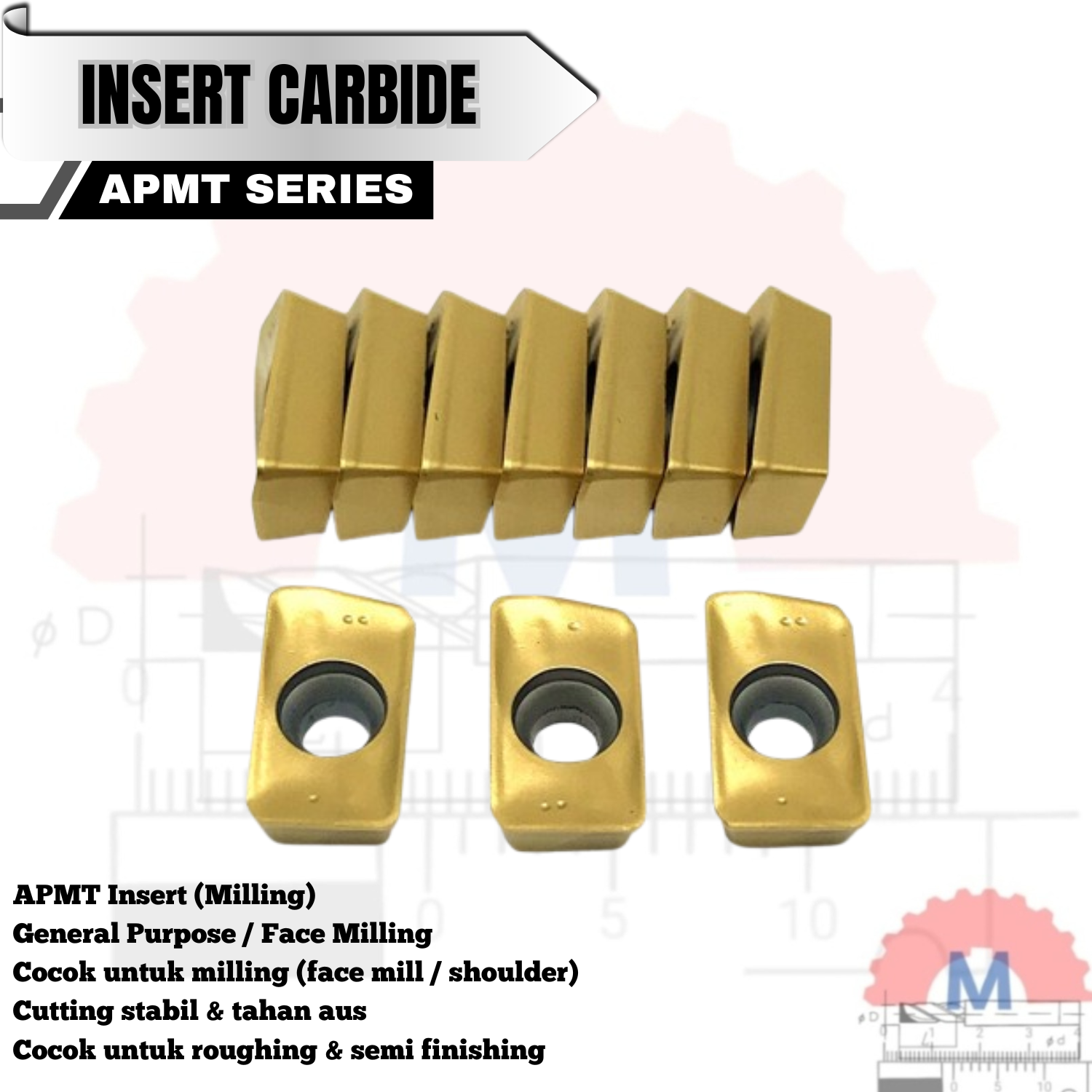 Insert Facemill APMT Carbide Insert Series