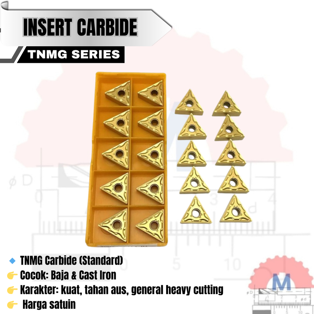Insert Bubut TNMG1604 Carbide/CBN/PCD Series