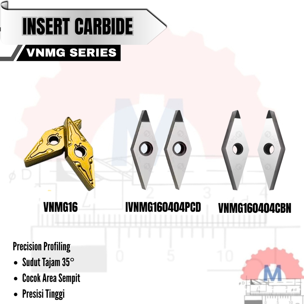 Insert Bubut VNMG1604 Carbide/CBN/PCD Series