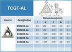 Insert Bubut TCGT Carbide Aluminum H01 Series