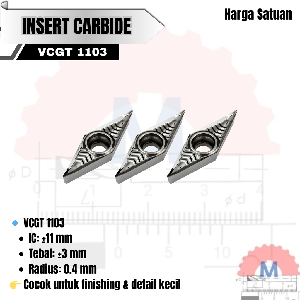 Insert Bubut VCGT Carbide Aluminum H01 Series