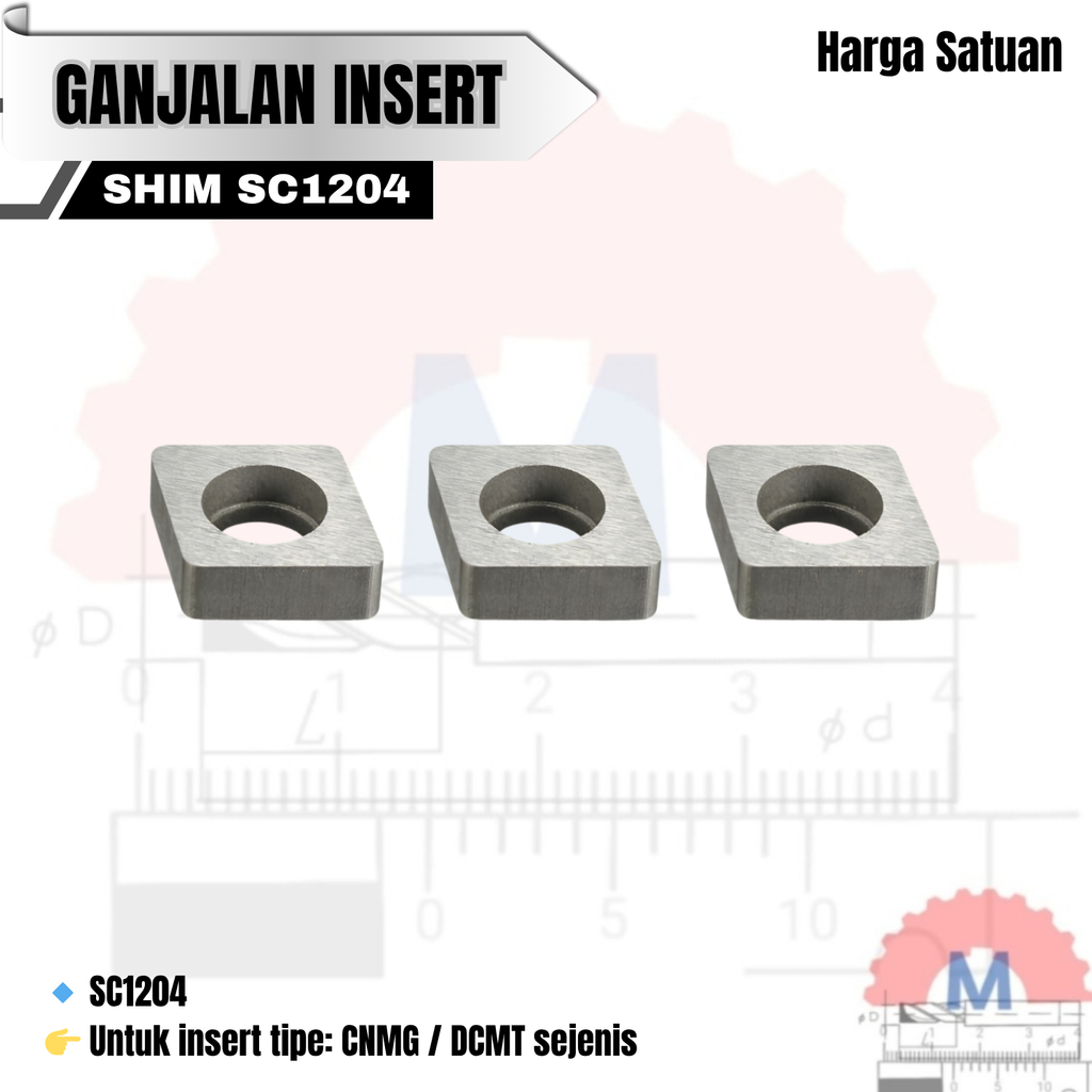 Shim Insert Carbide / Ganjalan Insert Bubut (Berbagai Tipe)
