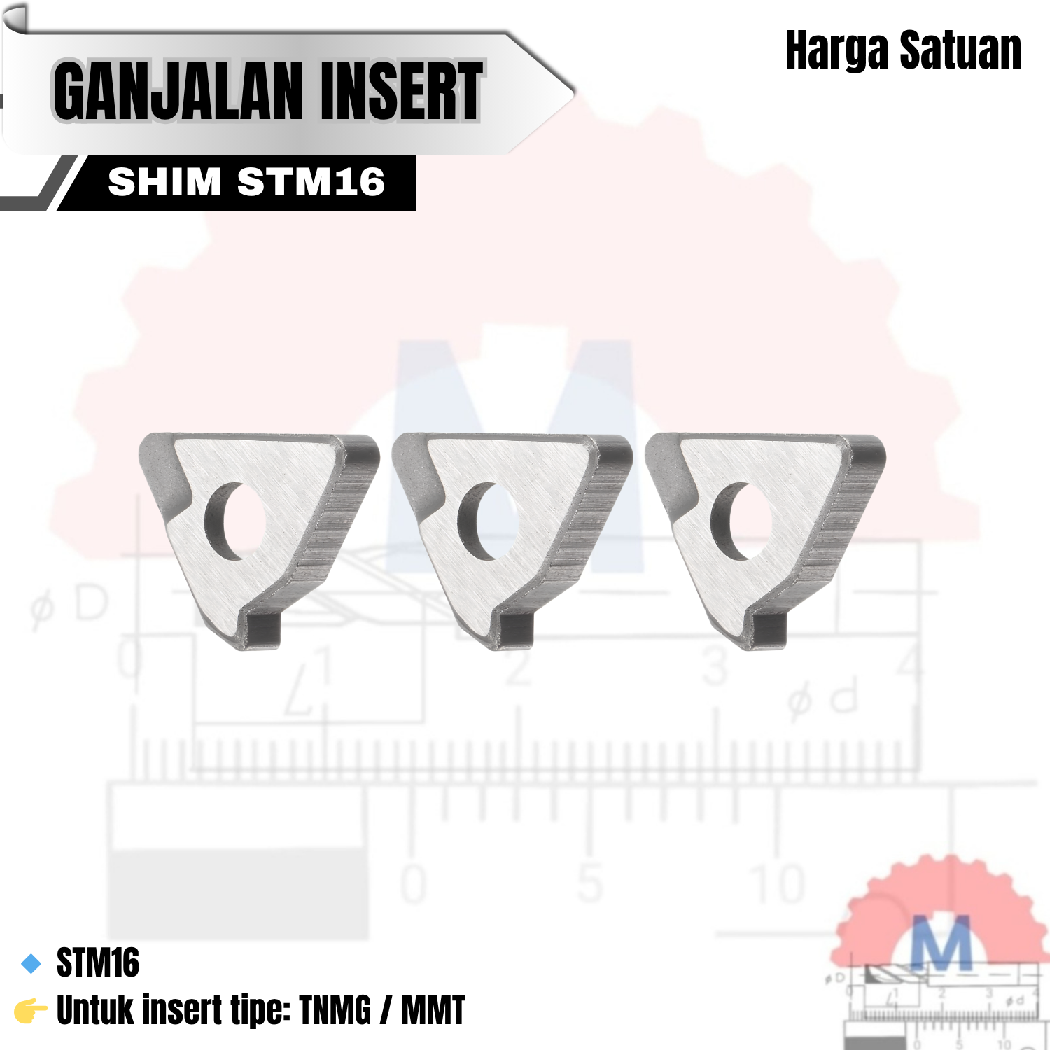 Shim Insert Carbide / Ganjalan Insert Bubut (Berbagai Tipe)