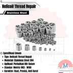 Thread Repair Helicoil M3-M10 Stainless Steel 304 / Perbaikan Drat Ulir