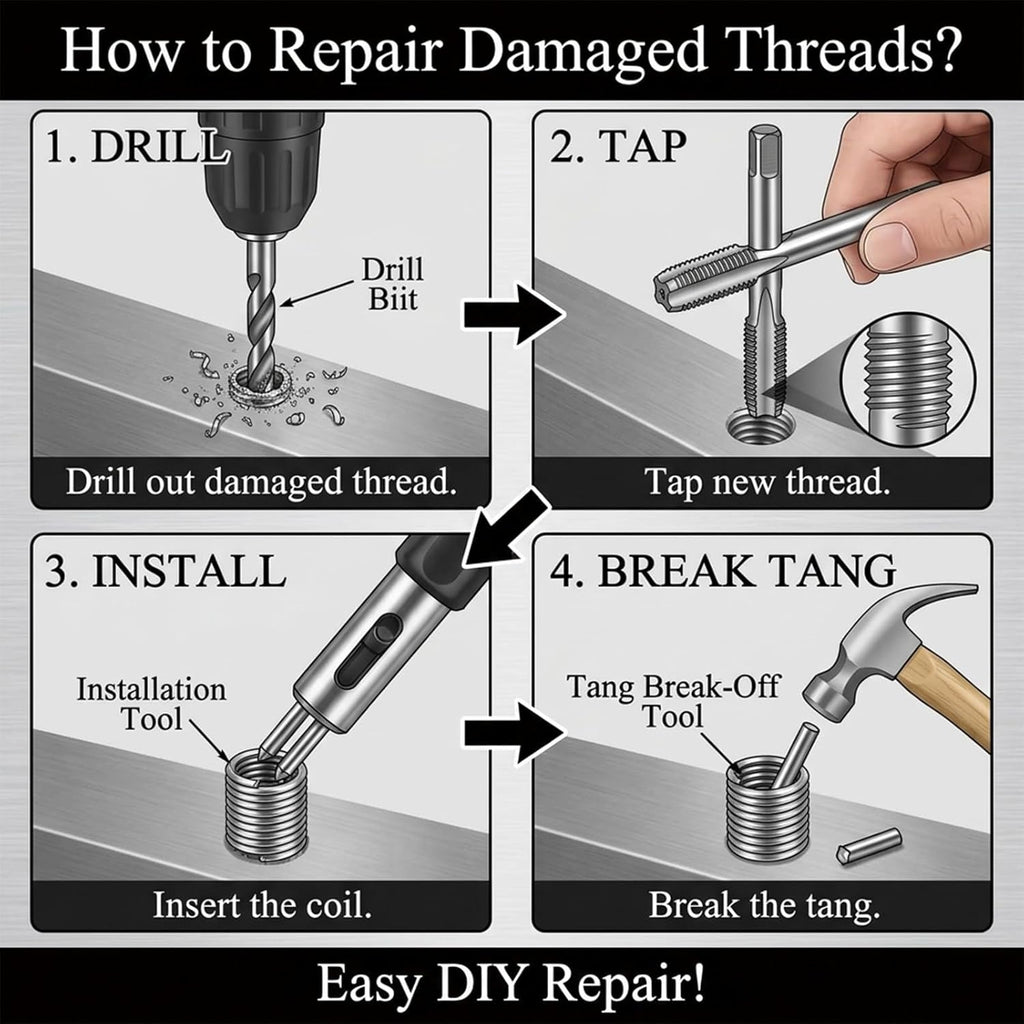 Thread Repair Helicoil M3-M10 Stainless Steel 304 / Perbaikan Drat Ulir